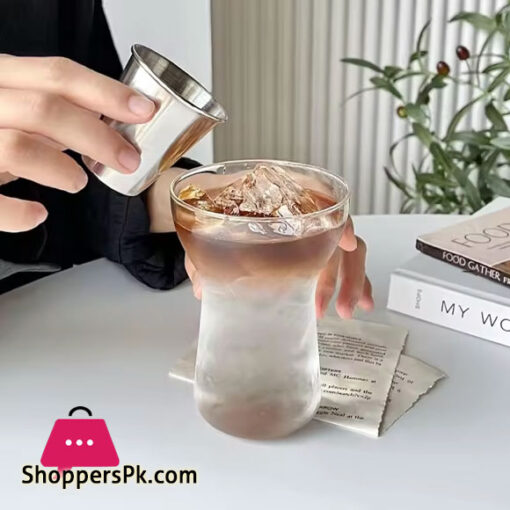 Wide Mouth Borosilica Transparent Glass Breakfast Milk Juice Iced Coffee Cups