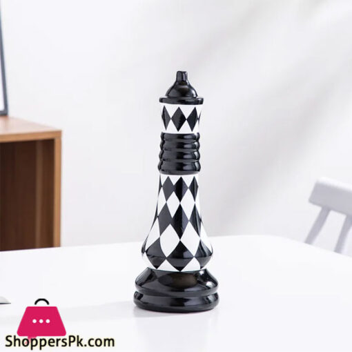 Creative Ceramic Black and White Chess pieces Candy Vase Jar 4Pcs Set YC-093