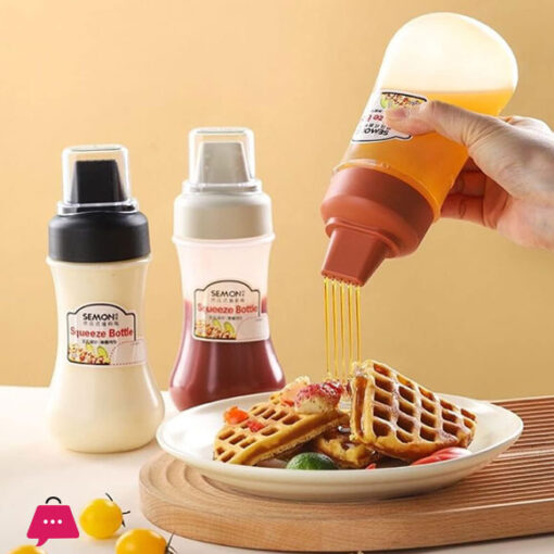 1pcs Plastic Condiment Sauce Dispenser Squeeze Bottle For Sauces , Pan Cake , Oil ( Color : Only Pink )