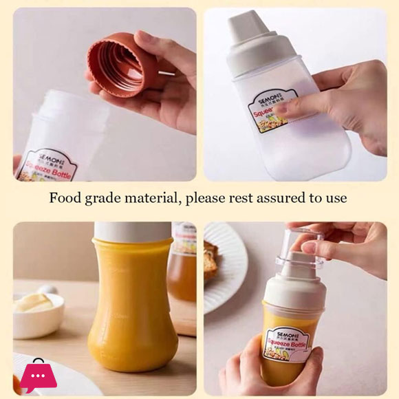 1pcs Plastic Condiment Sauce Dispenser Squeeze Bottle For Sauces , Pan Cake , Oil ( Color : Only Pink )