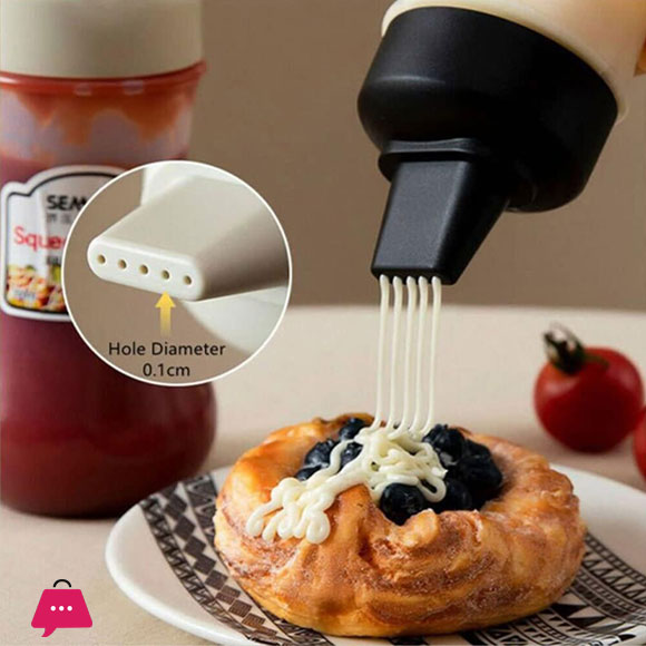 1pcs Plastic Condiment Sauce Dispenser Squeeze Bottle For Sauces , Pan Cake , Oil ( Color : Only Pink )