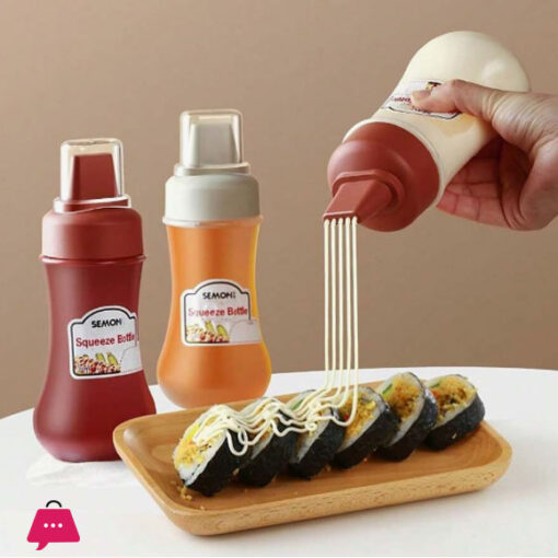 1pcs Plastic Condiment Sauce Dispenser Squeeze Bottle For Sauces , Pan Cake , Oil ( Color : Only Pink )