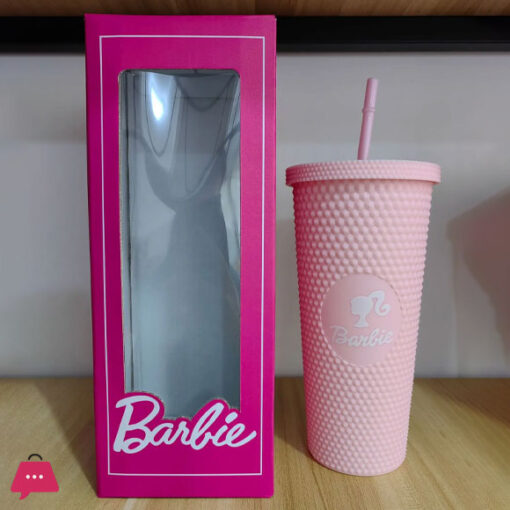 2024 New Barbie Pink Plastic Straw Mug Tumbler