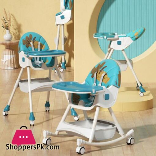 3 In 1 Folding Baby Highchair Kids Chair Dinning High Feeding Seat Adjustable Baby Infant High Chair Rocking