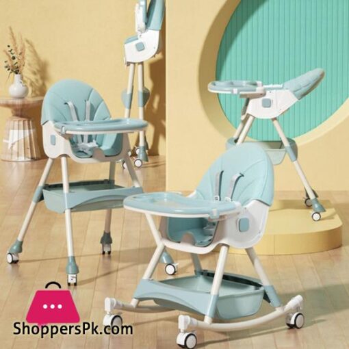 3 In 1 Folding Baby Highchair Kids Chair Dinning High Feeding Seat Adjustable Baby Infant High Chair Rocking