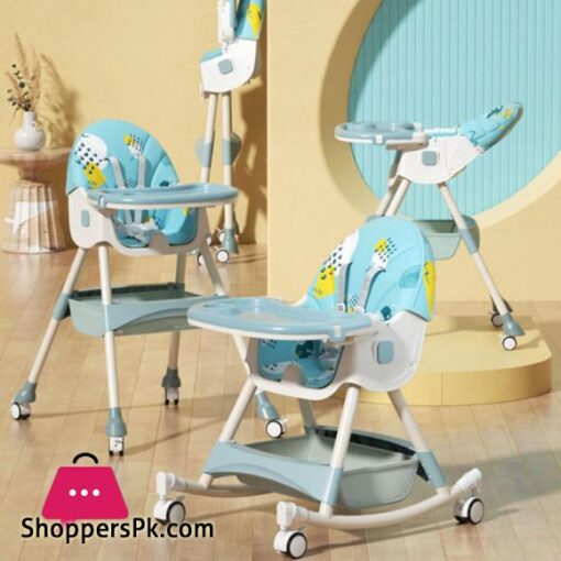 3 In 1 Folding Baby Highchair Kids Chair Dinning High Feeding Seat Adjustable Baby Infant High Chair Rocking