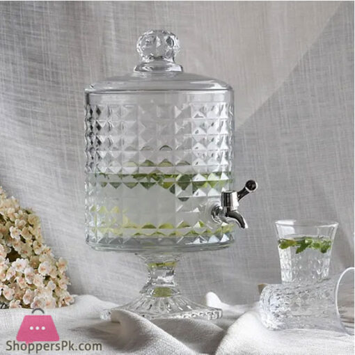 4.5 Liter Glass Juice Dispenser Stand With Glass Lid