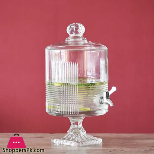 4.5 Liter Glass Juice Dispenser Stand With Glass Lid