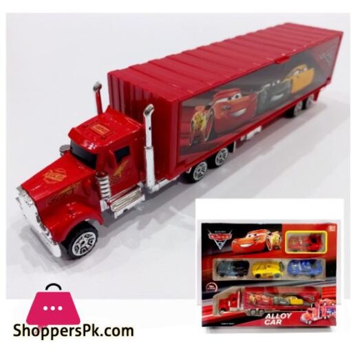 Diecast McQueen Truck With 4 Cars Transport Carrier