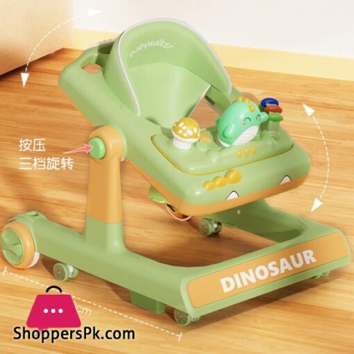 Dino Folding Baby Walker Multi-function Anti Rollover Can Sit With Music Baby Walking Trolley Baby Stroller For 6-18 Months