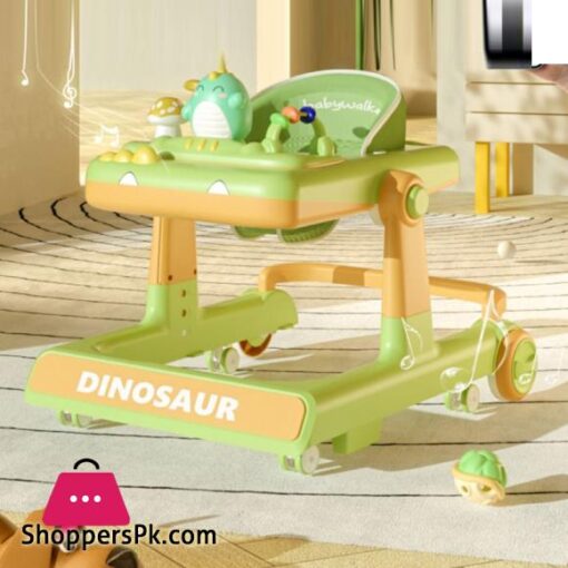 Dino Folding Baby Walker Multi-function Anti Rollover Can Sit With Music Baby Walking Trolley Baby Stroller For 6-18 Months