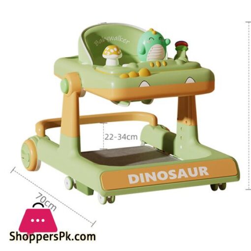 Dino Folding Baby Walker Multi-function Anti Rollover Can Sit With Music Baby Walking Trolley Baby Stroller For 6-18 Months