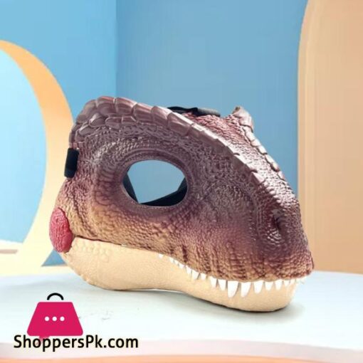 Dinosaur Head Face Mask with Dinosaur Scream Movable Mouth Dino Mask Life like Dinosaur Mask Headwear for Kids Children