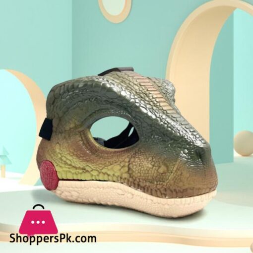 Dinosaur Head Face Mask with Dinosaur Scream Movable Mouth Dino Mask Life like Dinosaur Mask Headwear for Kids Children