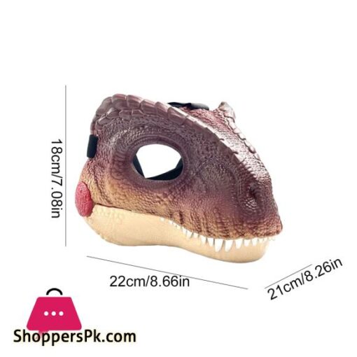 Dinosaur Head Face Mask with Dinosaur Scream Movable Mouth Dino Mask Life like Dinosaur Mask Headwear for Kids Children