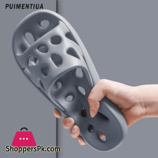 Hollow Out Bathroom Shower Slippers Women Men Slides Anti-Slip