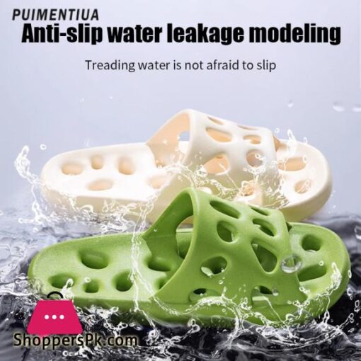 Hollow Out Bathroom Shower Slippers Women Men Slides Anti-Slip