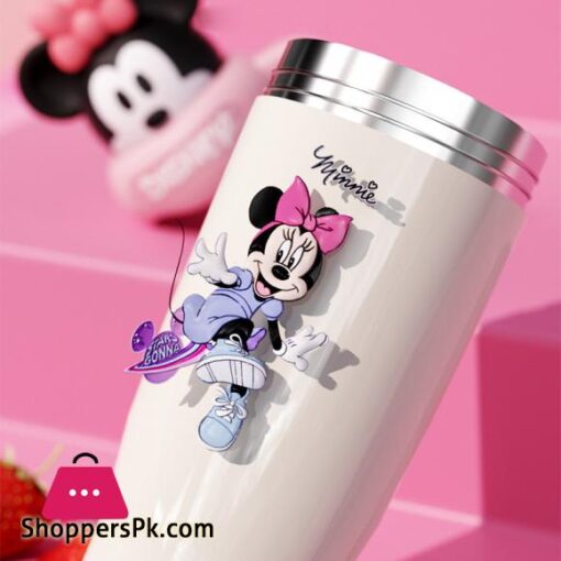 Disney 850ML Mickey Mouse Cup Thermal Stainless Steel Bottle High capacity Cartoon Minnie Water Bottle Cute Portable Cup