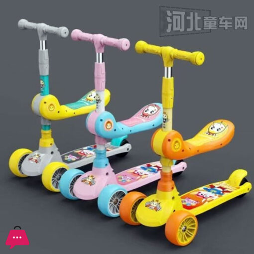 Scooter for young children tricycle pedal Stroller Can Sit or Ride Baby Scooter 1-Foot Scooter