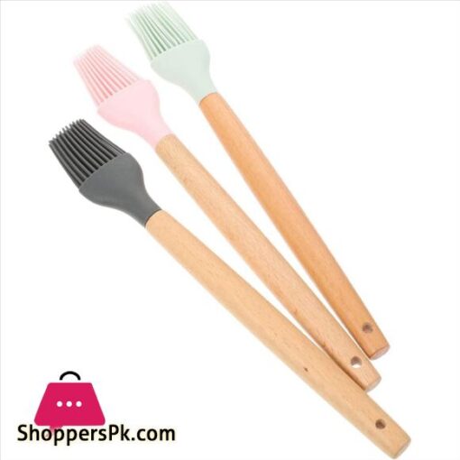 3Pcs Silicone Basting Brush Oil BBQ Brush Heat Resistant Greased Sauce Marinade Brush