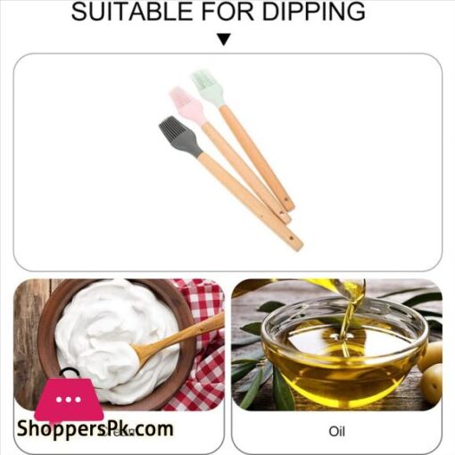 3Pcs Silicone Basting Brush Oil BBQ Brush Heat Resistant Greased Sauce Marinade Brush