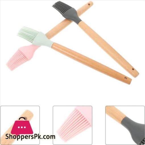 3Pcs Silicone Basting Brush Oil BBQ Brush Heat Resistant Greased Sauce Marinade Brush