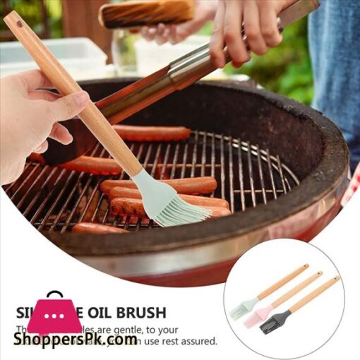 3Pcs Silicone Basting Brush Oil BBQ Brush Heat Resistant Greased Sauce Marinade Brush