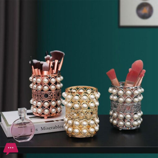 Pearl Makeup Brush Holder Pen Storage Box