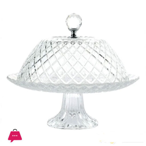 Danny Home Round Glass Cake Serving Stand With Lid SD-029