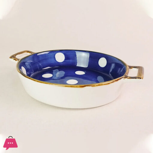 Danny Home White Dot Design Blue&White Round Baking Bowl CZT06-52