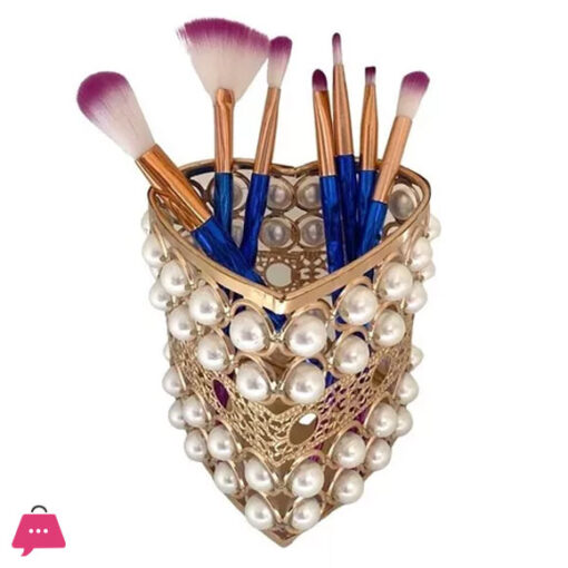 Heart Pearl Makeup Brush Holder Pen Storage Box