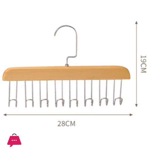 High Quality Wooden 8 Hook Clothes Hanger 360° Rotation 1Pcs