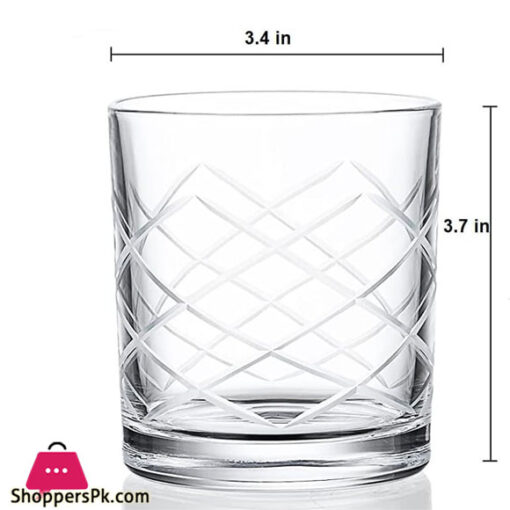 King Crystal 6Pcs Set of 12oz Glass Tumbler For Cocktail ( 6 Designes Available )