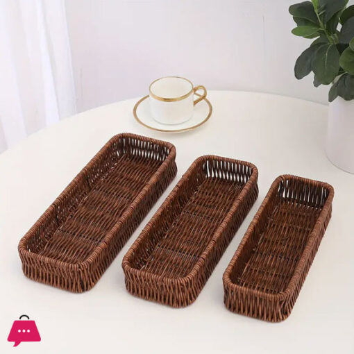 Rattan Woven Kitchenware Storage Basket/Knife Fork Spoon Storage Basket Storage Box 1pc