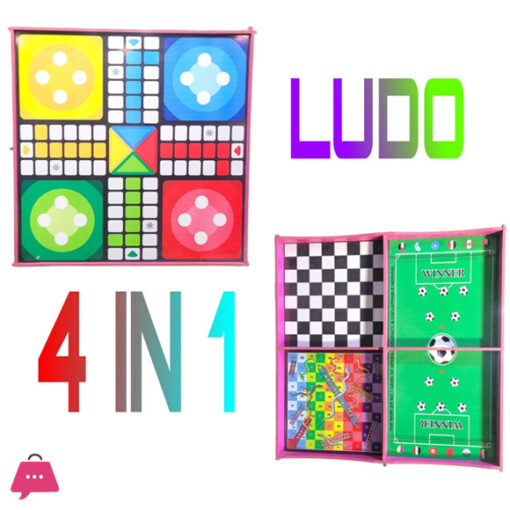 Wood Ludo 4 in 1 Borad Game 24 x 24 Inch