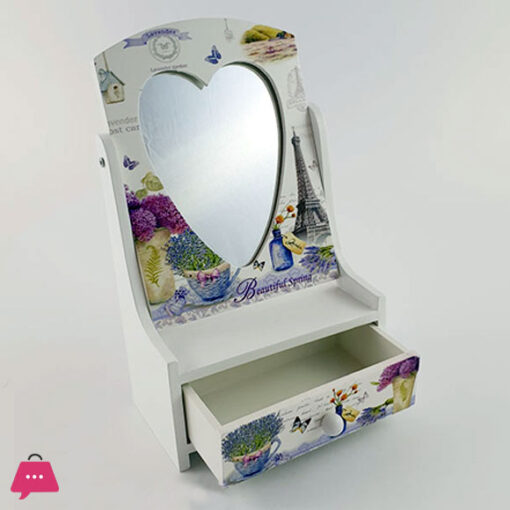 Wooden Jewelry Box - LAVENDER Heart