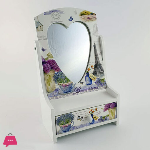 Wooden Jewelry Box - LAVENDER Heart