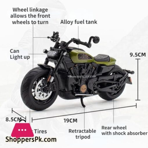 1:12 Scale Halei Sporter SS Alloy Motorcycle Harley Davidson Model Toys Diecast Sound Light