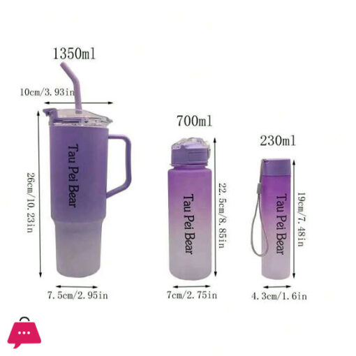 3Pcs Tumbler + Bottles Set