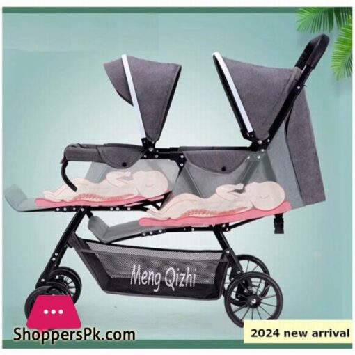 Baby Stroller New Design Two Seats Sit and Lie Down Baby Bed Lightweight Foldable Twins Child Pram Baby Carriage Baby-Car