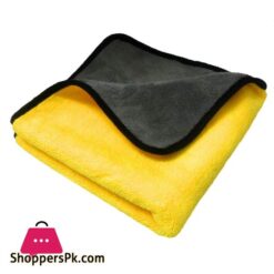 Micro Fiber Cleaning Cloth Double Side Yellow And Gray Use for Car Bike Kitchen and Other Home Appliances