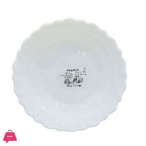 Opal Glass Marble Curry Plate Round Shape 17cm 6-Pcs