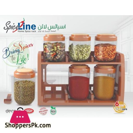 Spice Line Decora 6 Jars Home Spice Rack Set 1250ml