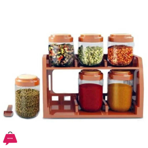 Spice Line Decora 6 Jars Home Spice Rack Set 500ml And 3 Large Jars Of Capacity 750ml