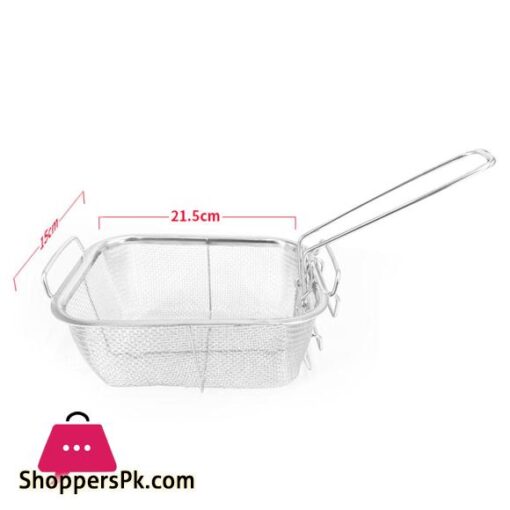 Stainless Steel Deep Fry Basket Food Presentation Baskets Sturdy Food Strainer for Barbecue Cafe Chicken Wing Home Restaurant