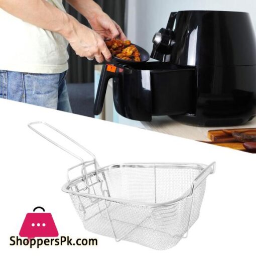 Stainless Steel Deep Fry Basket Food Presentation Baskets Sturdy Food Strainer for Barbecue Cafe Chicken Wing Home Restaurant