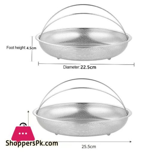 Stainless Steel Food Steamer Basket Pressure Cooker Steamer Basket with Handle 22.5CM