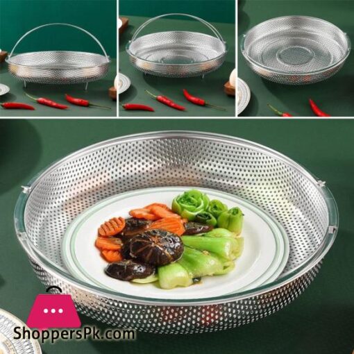 Stainless Steel Food Steamer Basket Pressure Cooker Steamer Basket with Handle 22.5CM