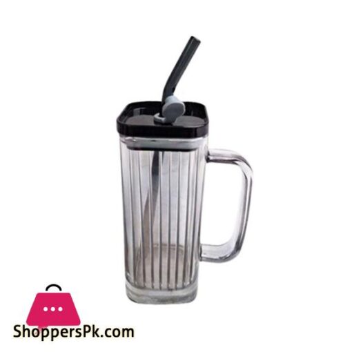 RXG 022 Straw Mug Glass Black line 60c