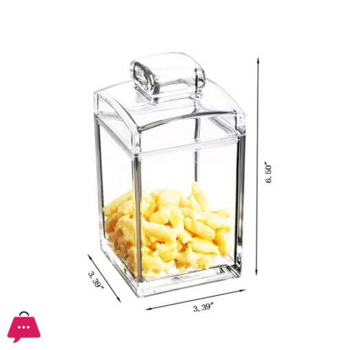 Air Tight Clear Square Acrylic Jar 580ml - K-5013